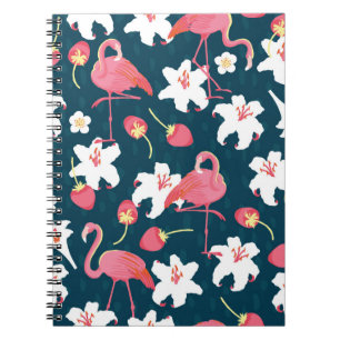 Flamingo und Lilies Tropical Vintag Seamless Patt Notizblock