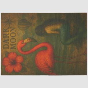 Flamingo und Mermaid Dark Moon Decoupage Seidenpapier
