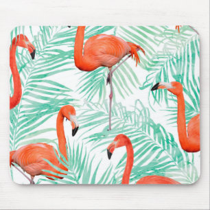 Flamingo-und Minzen-Palme Mousepad