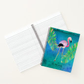 Flamingo und Palm Blätter Aqua Green Notizblock (Innenseite)