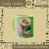 Flamingo und Palm-Blätter Tasse