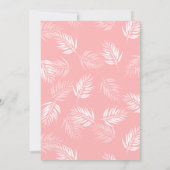 Flamingo und Palm Blätter Tropische Hochzeit Einladung (Rückseite)