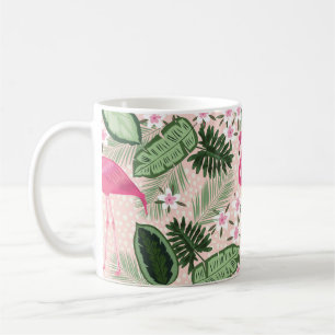 Flamingo und Palmen nahtlos Muster illustrat Kaffeetasse