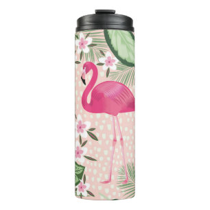 Flamingo und Palmen nahtlos Muster illustrat Thermosbecher