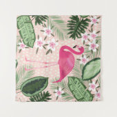 Flamingo und Palmen nahtlos Muster illustrat Wandteppich (Vorderseite (Horizontal))