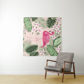 Flamingo und Palmen nahtlos Muster illustrat Wandteppich (Beispiel (Horizontal))