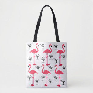 Flamingo-und Palmen Tasche