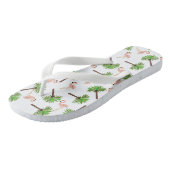 Flamingo und Palmenbaummuster Badesandalen (Schrägansicht)