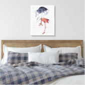 Flamingo und Parasol Leinwanddruck (Insitu (Schlafzimmer))