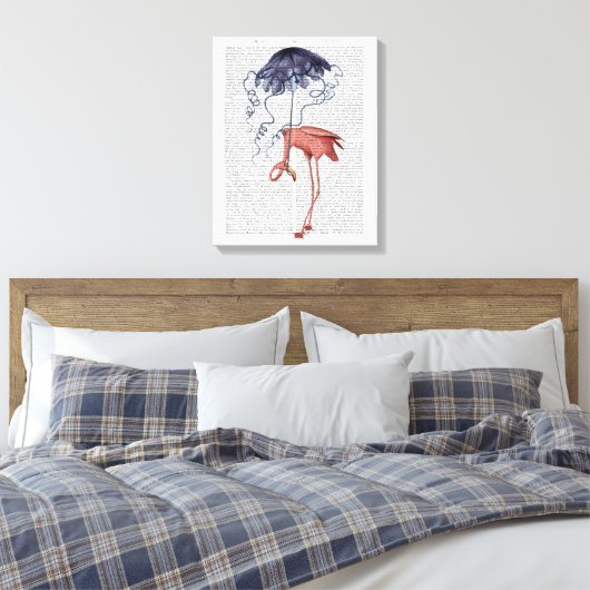 Flamingo und Parasol Leinwanddruck (Insitu (Schlafzimmer))