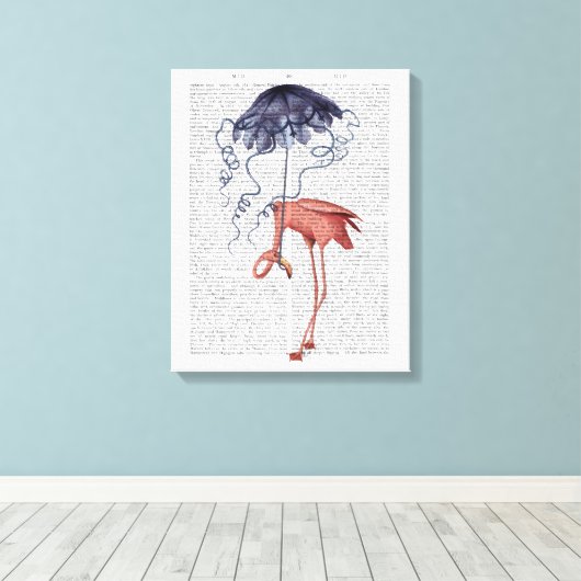 Flamingo und Parasol Leinwanddruck (Insitu (Holzboden))