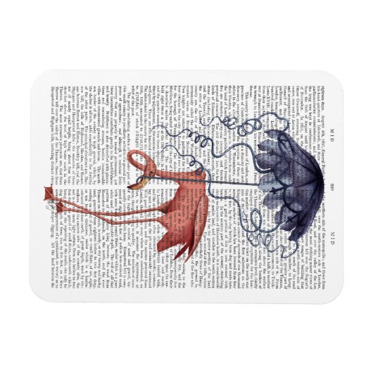 Flamingo und Parasol Magnet (Horizontal)