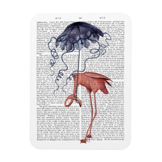 Flamingo und Parasol Magnet (Vertikal)