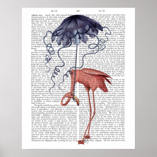 Flamingo und Parasol Poster (Vorne)