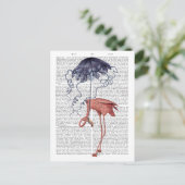 Flamingo und Parasol Postkarte (Stehend Vorderseite)