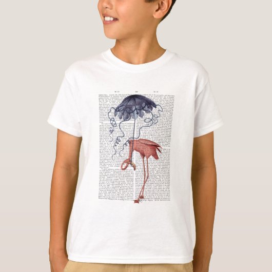 Flamingo und Parasol T-Shirt (Vorderseite)