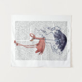 Flamingo und Parasol Wandteppich (Vorderseite (Horizontal))