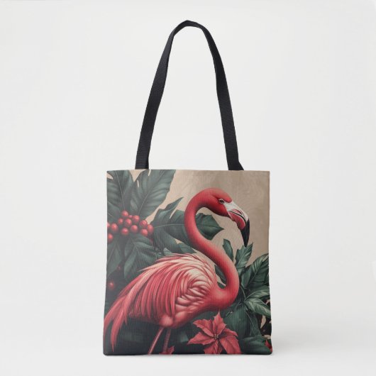 Flamingo und Poinsettia Tasche (Vorderseite)