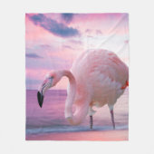 Flamingo und rosa Himmel Fleecedecke (Vorderseite)