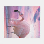 Flamingo und rosa Himmel Fleecedecke (Vorderseite (Horizontal))