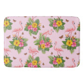 Flamingo und Schmetterlinge 1 Badematte (Vorderseite)