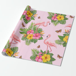 Flamingo und Schmetterlinge 1 Geschenkpapier