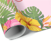 Flamingo und Schmetterlinge 1 Geschenkpapier (Rolleneckpunkt)