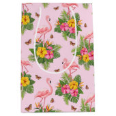 Flamingo und Schmetterlinge 1 Mittlere Geschenktüte (Vorderseite)