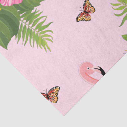 Flamingo und Schmetterlinge 1 Seidenpapier (Ausschnitt)