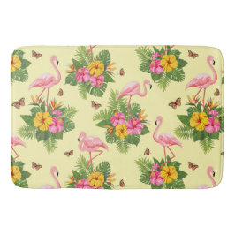 Flamingo und Schmetterlinge 2 Badematte