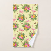 Flamingo und Schmetterlinge 2 Badhandtuch Set (Handtuch)