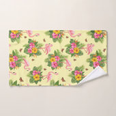 Flamingo und Schmetterlinge 2 Badhandtuch Set (Handtuch)