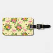 Flamingo und Schmetterlinge 2 Gepäckanhänger (Vorderseite horizontal)