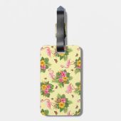 Flamingo und Schmetterlinge 2 Gepäckanhänger (Rückseite vertikal)