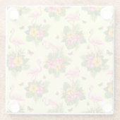 Flamingo und Schmetterlinge 2 Glasuntersetzer (Rückseite)