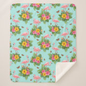 Flamingo und Schmetterlinge 2 Sherpadecke (Vorderseite)