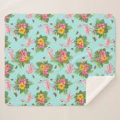 Flamingo und Schmetterlinge 2 Sherpadecke (Vorderseite (Horizontal))