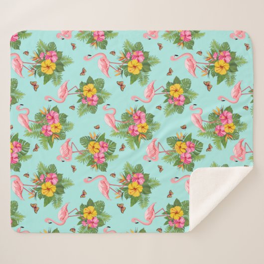 Flamingo und Schmetterlinge 2 Sherpadecke (Vorderseite (Horizontal))