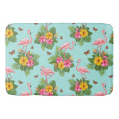 Flamingo und Schmetterlinge 3 Badematte (Vorderseite)