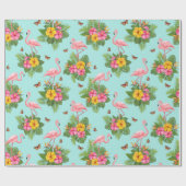 Flamingo und Schmetterlinge 3 Geschenkpapier (Flach)