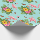 Flamingo und Schmetterlinge 3 Geschenkpapier (Ecke)