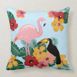 Flamingo und Toucan Kissen