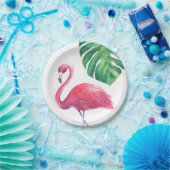 Flamingo und Tropical Blätter Party Teller (Party)