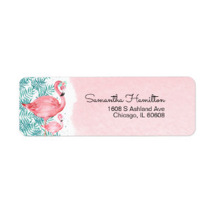Flamingo und tropische Blätter Rosa Baby Shower
