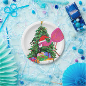Flamingo und Weihnachtsbaum Pappteller (Party)