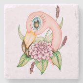 Flamingo-Untersetzer Steinuntersetzer (Vorderseite)