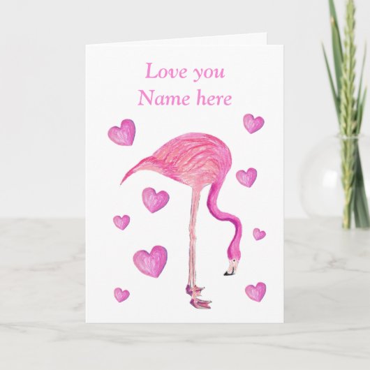 Flamingo Valentine Feiertagskarte (Vorderseite)