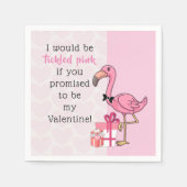 Flamingo Valentine's Day Cocktail Papier Napkins Serviette (Vorderseite)