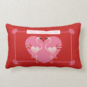 Flamingo Valentine's Day Lumbar Pillow Lendenkissen