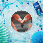 Flamingo Valentinstag Pappteller (Party)